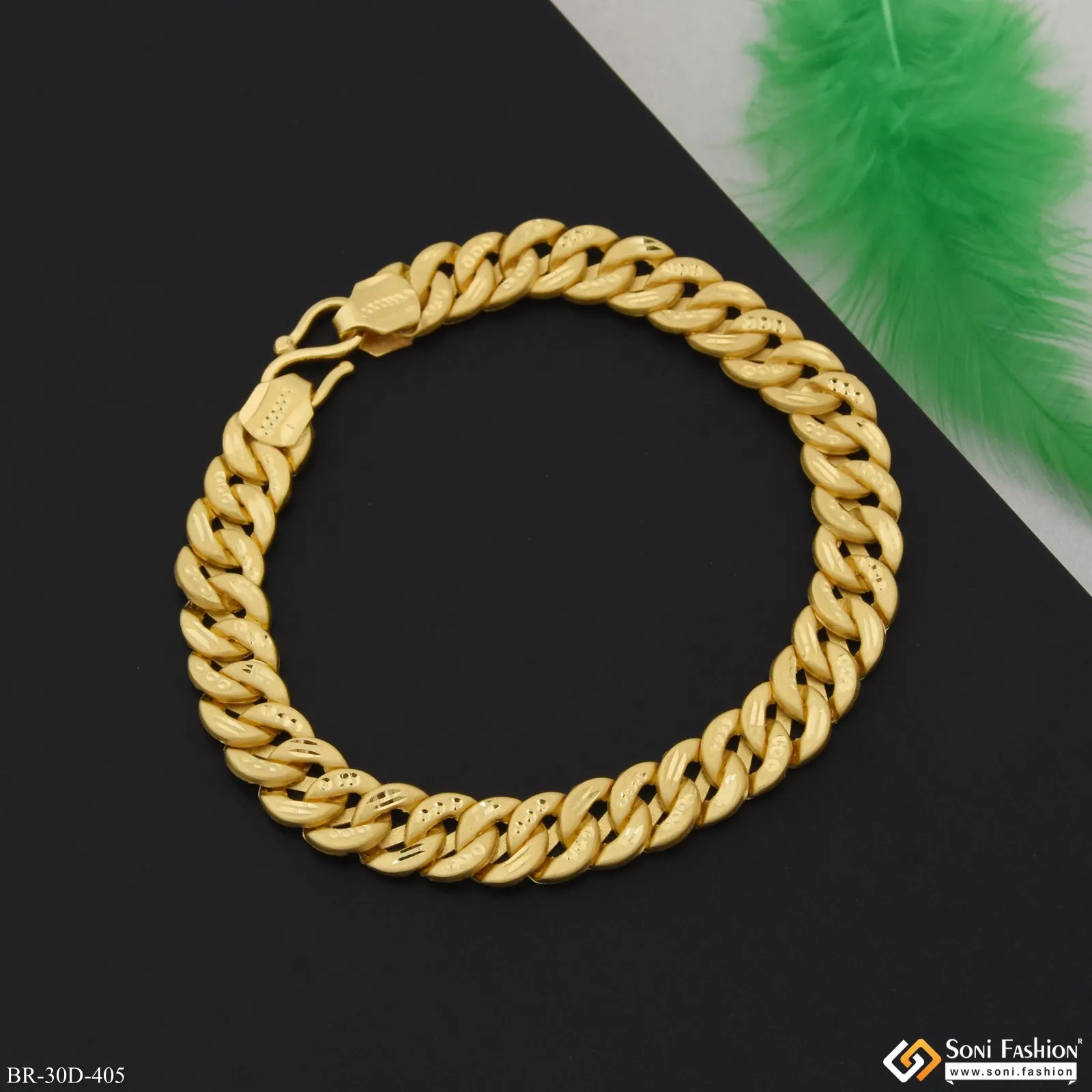 1 Gram Gold Plated Pokal Bracelet for Men - Style D405