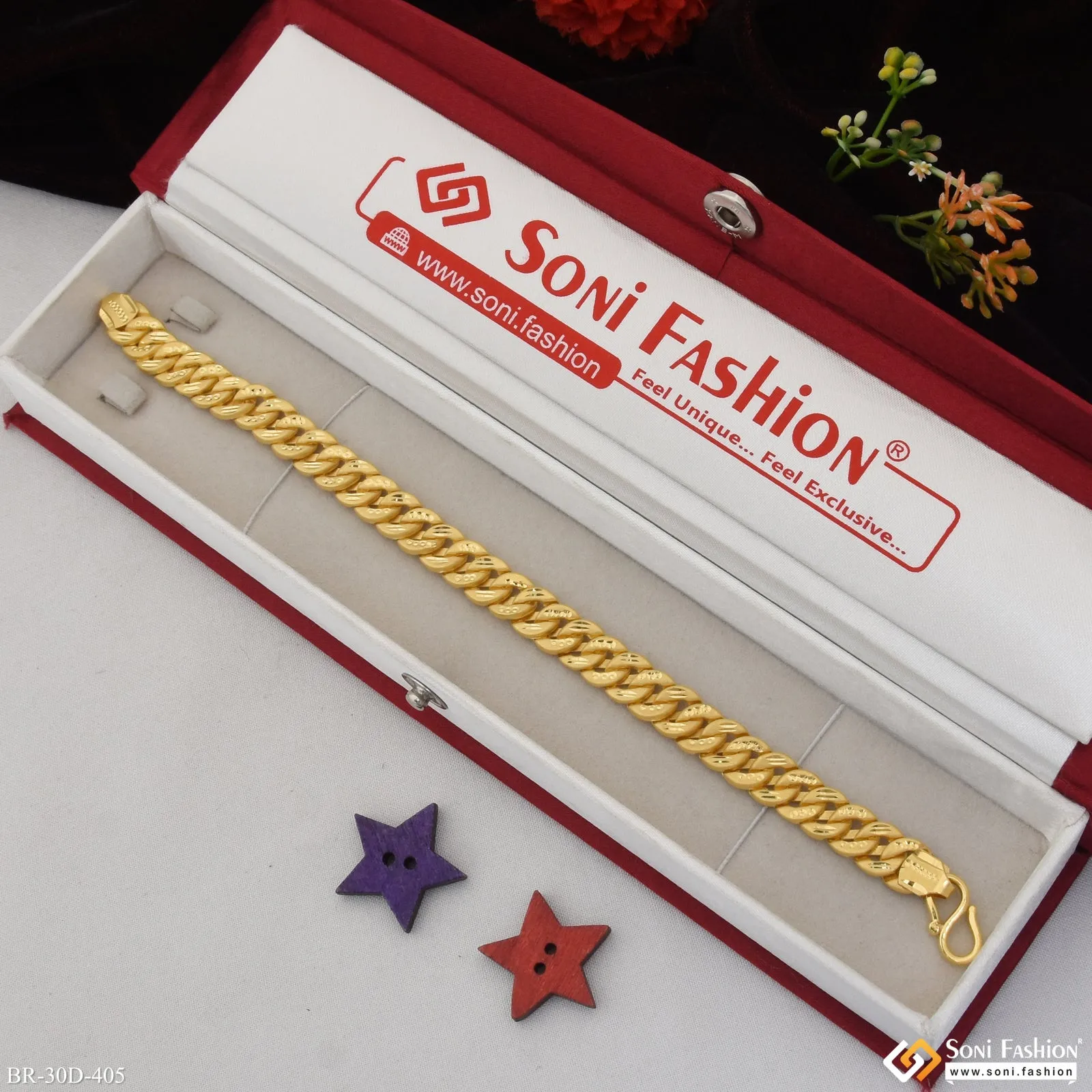 1 Gram Gold Plated Pokal Bracelet for Men - Style D405