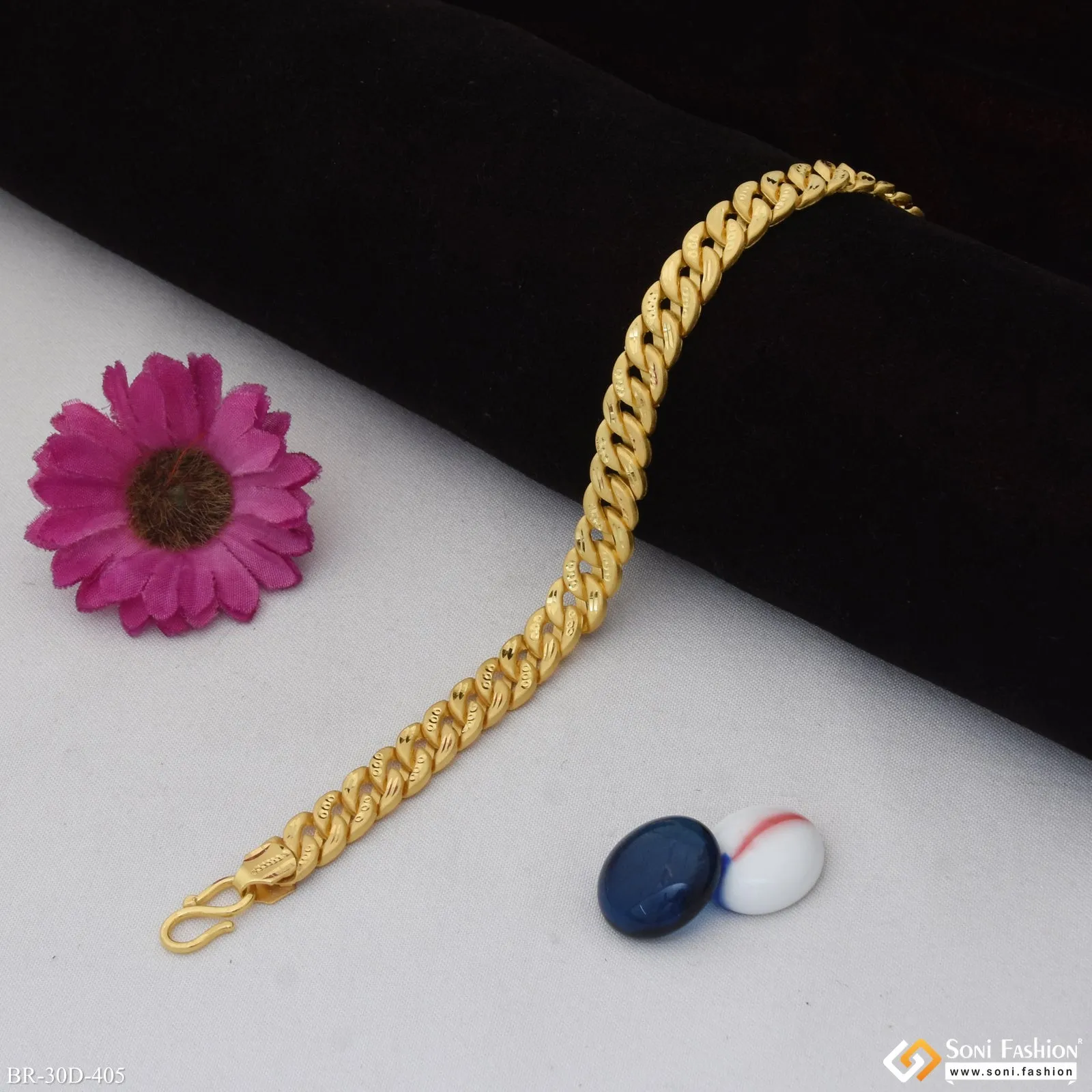 1 Gram Gold Plated Pokal Bracelet for Men - Style D405