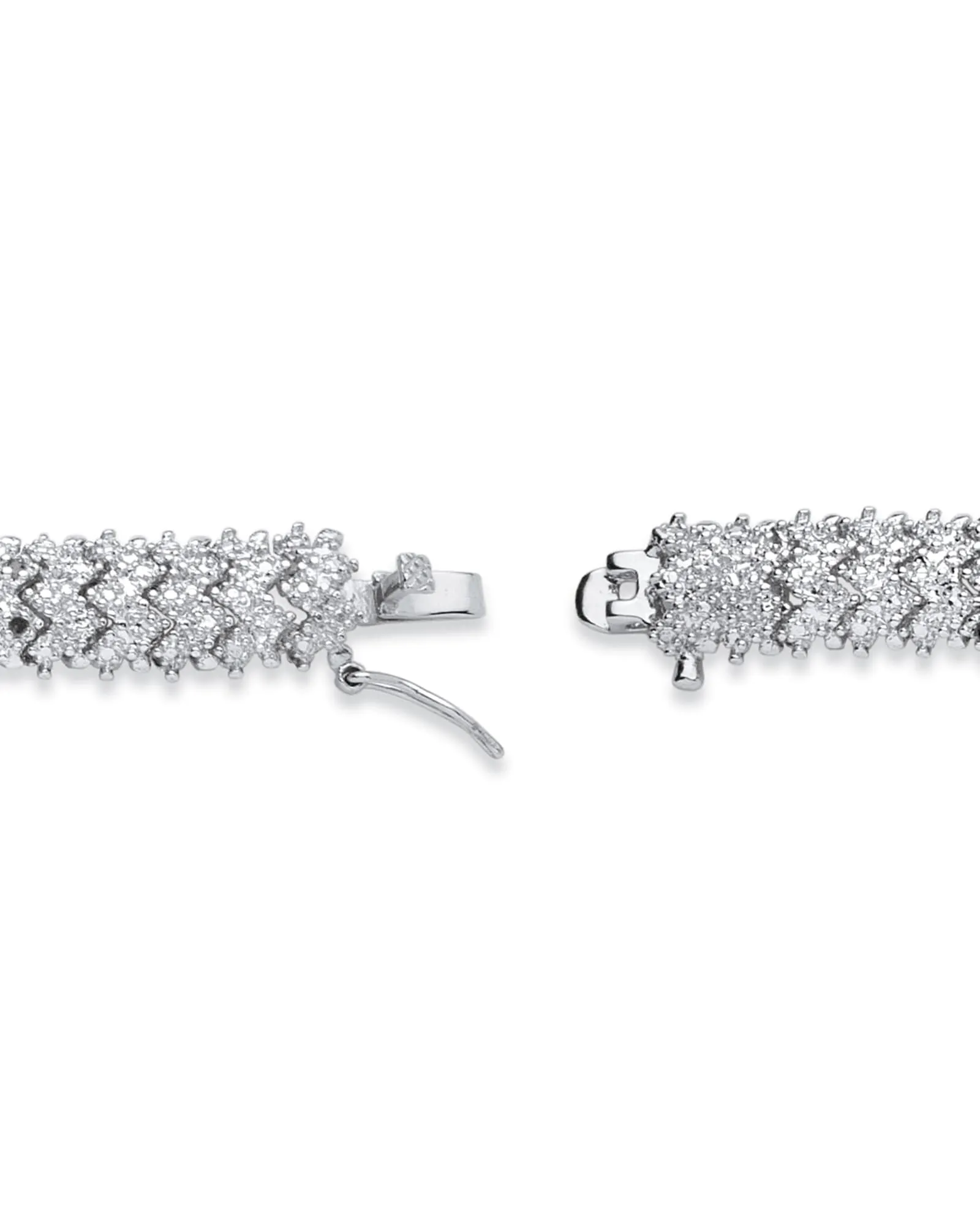 1 TCW Diamond Snake-Link Bracelet Platinum-Plated | White