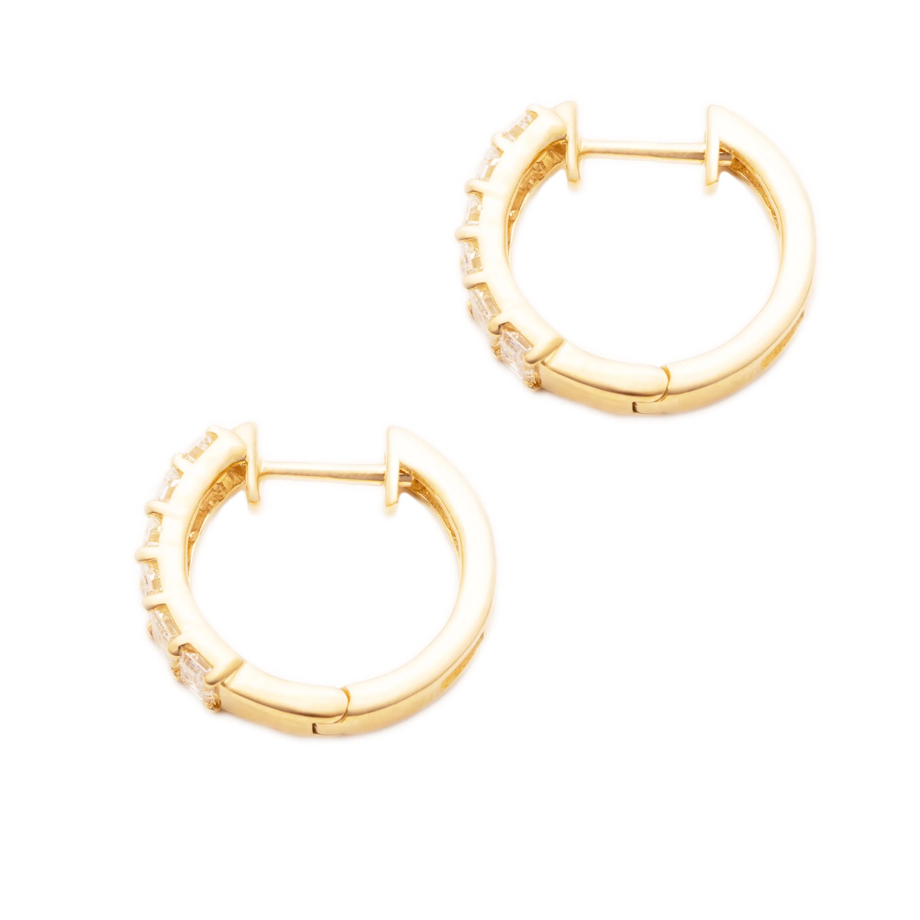 1.09ct 14k Yellow Gold Diamond Huggy Earrings