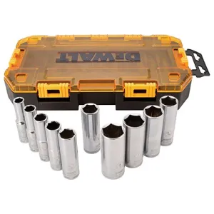 10pc Tough Box 1/2" Drive Deep SAE Socket Set