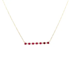 14 Karat Yellow Gold Ruby Necklace