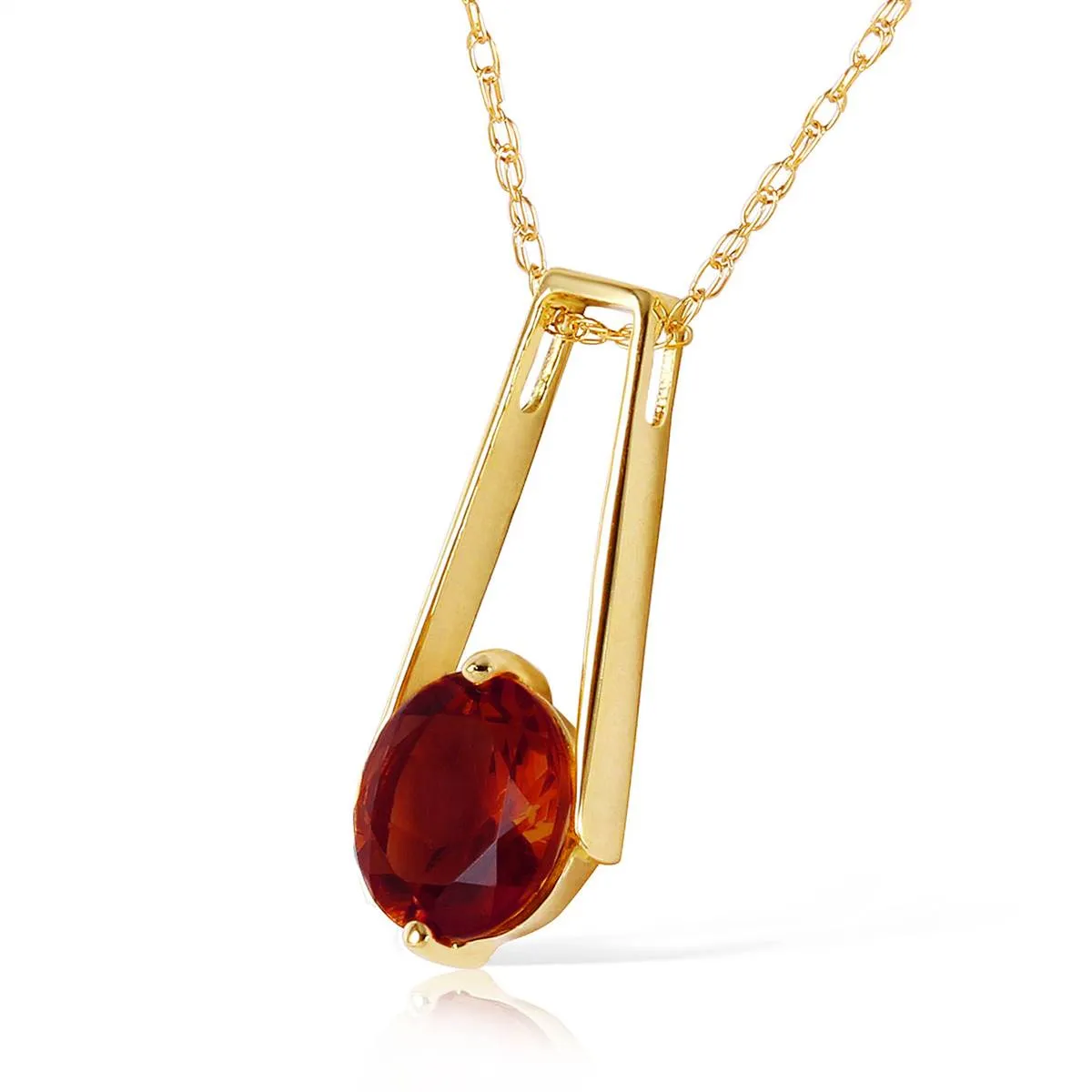 1.45 Carat 14K Solid Yellow Gold Winter Words Garnet Necklace