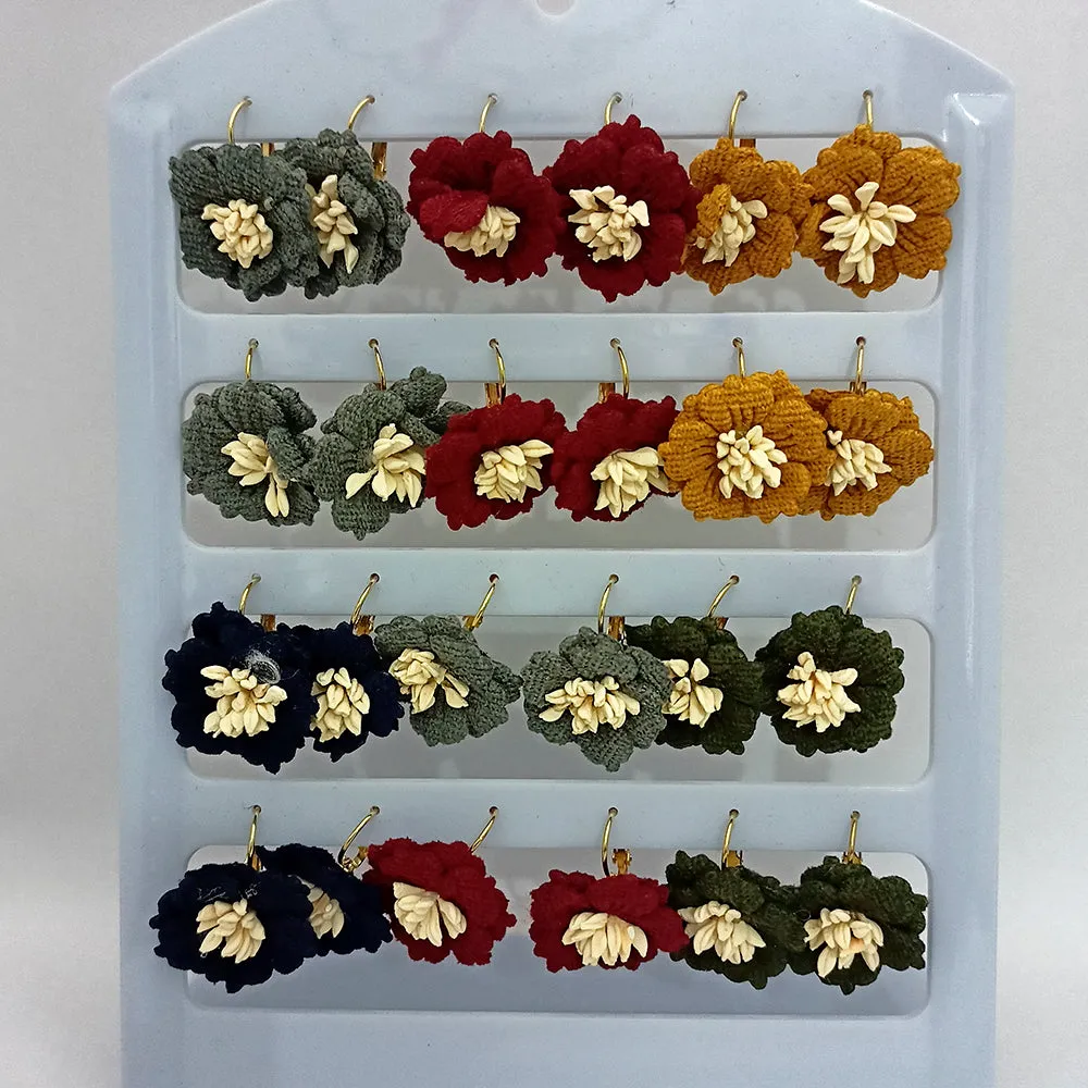 14Fashions Set of 12 Stud Earrings Combo ( Assorted Color )