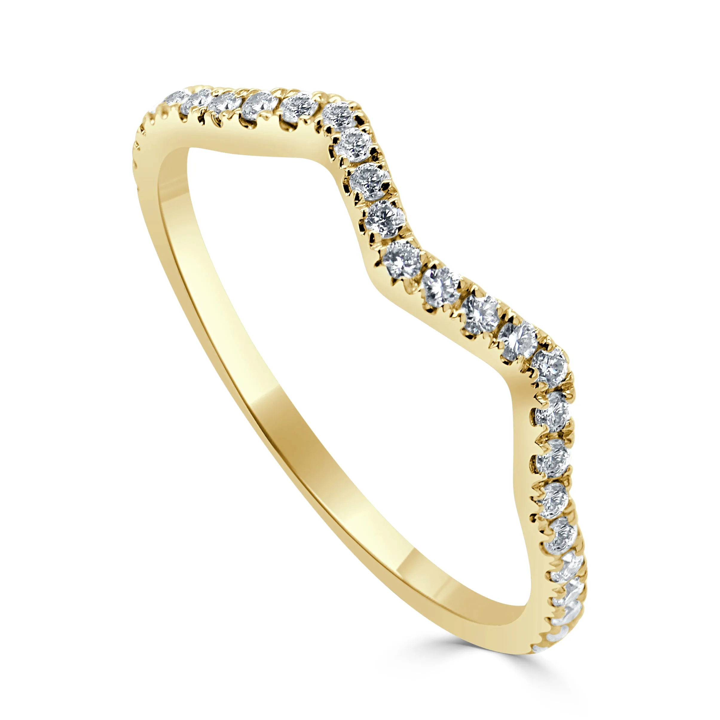 14K Gold Diamond Zig-Zag Ring - 0.26ct