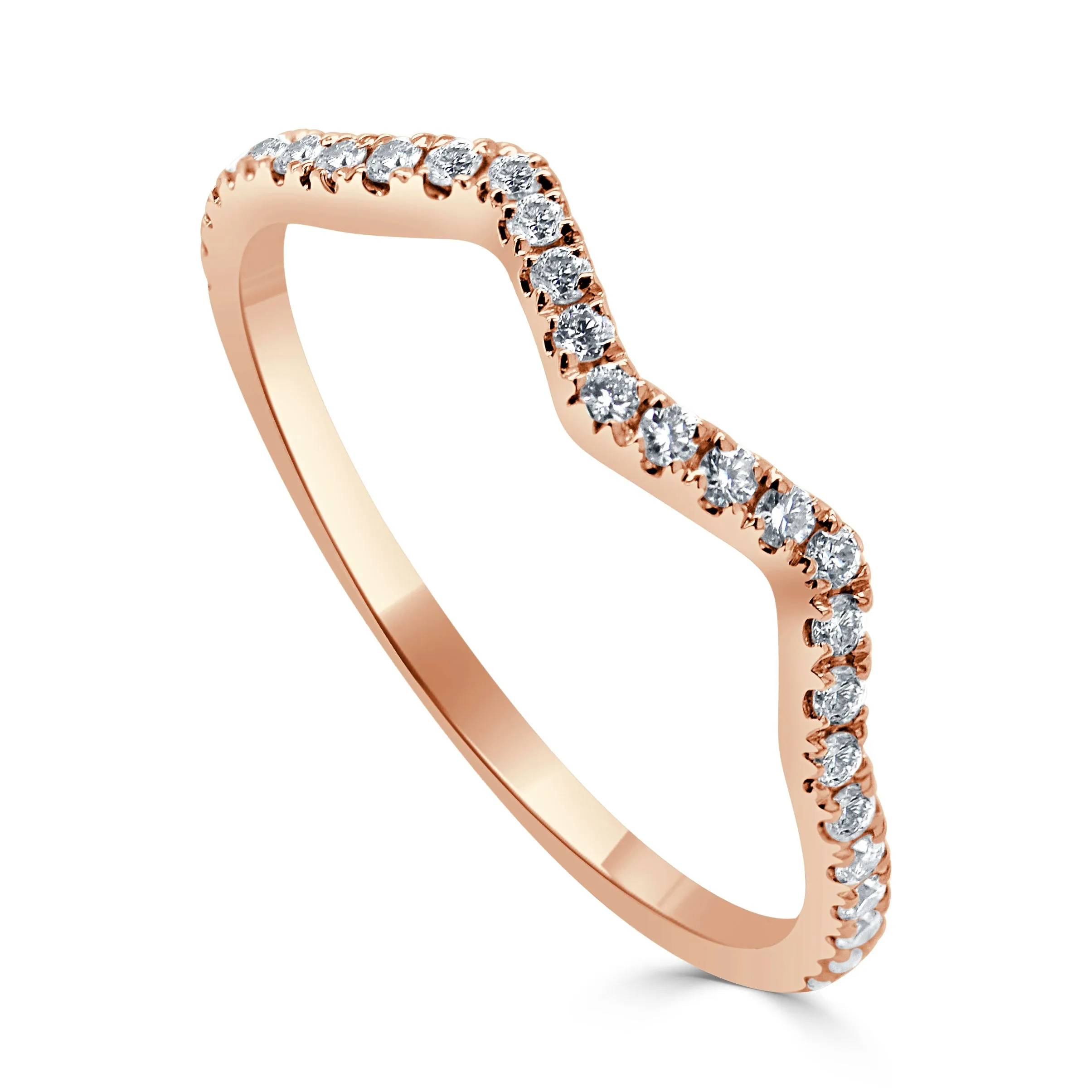 14K Gold Diamond Zig-Zag Ring - 0.26ct
