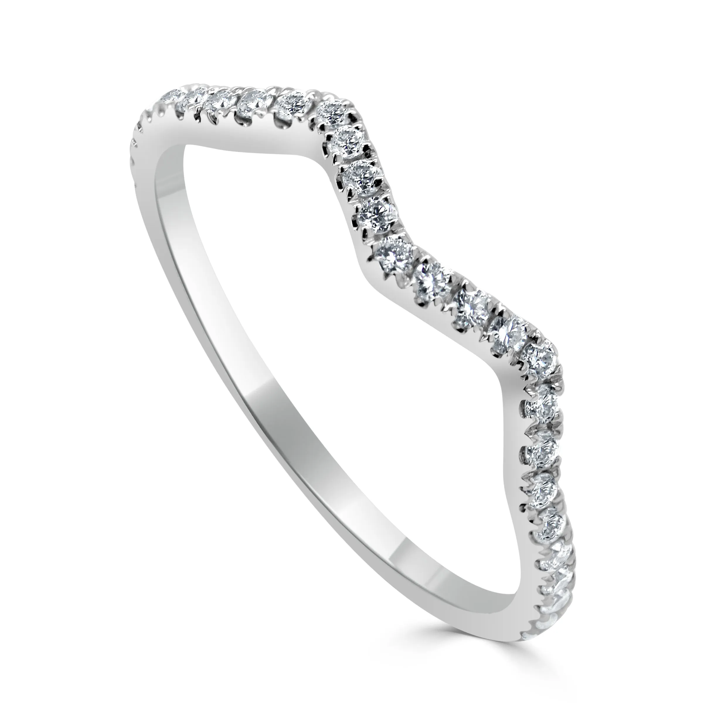 14K Gold Diamond Zig-Zag Ring - 0.26ct