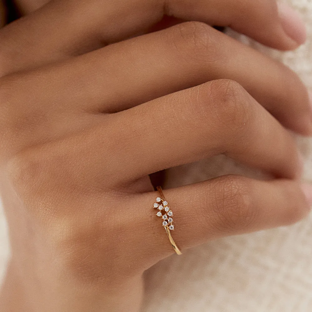 14k Mini Cluster Diamond Ring