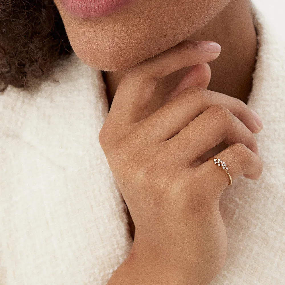 14k Mini Cluster Diamond Ring