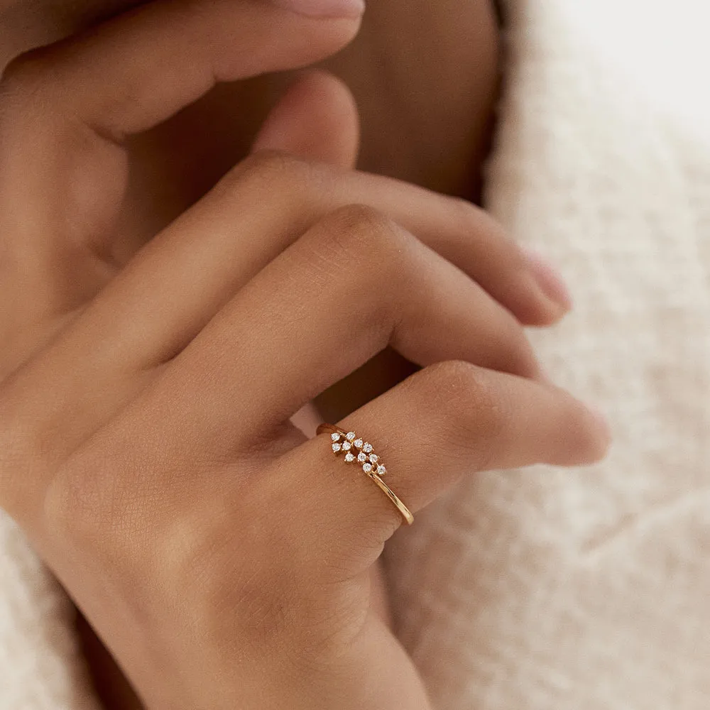 14k Mini Cluster Diamond Ring