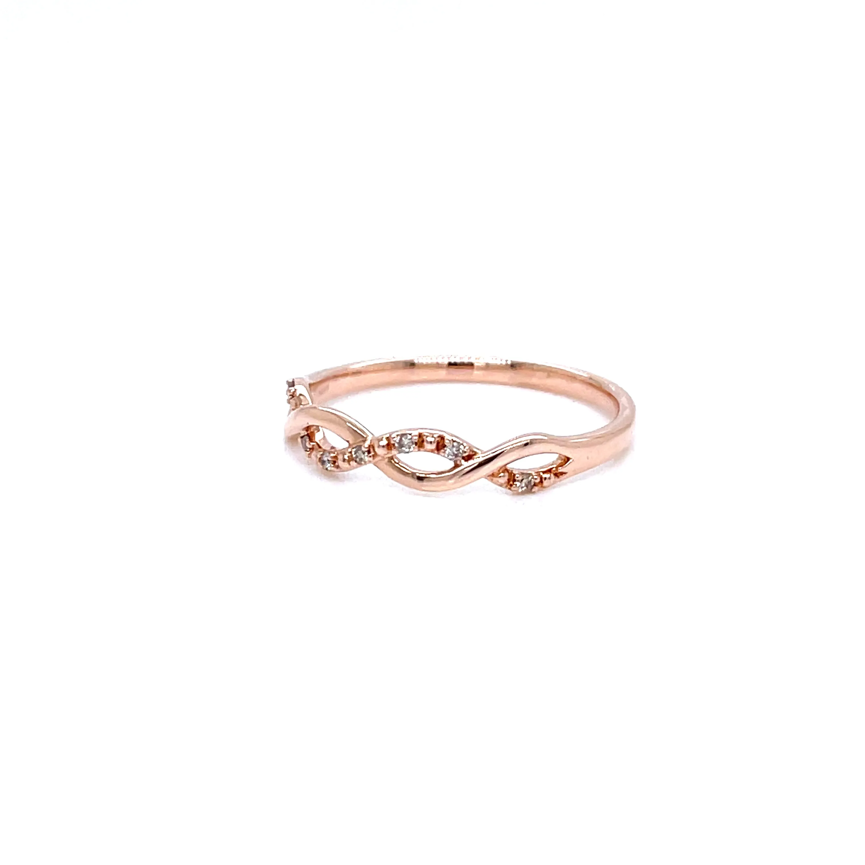 14K Rose Gold Twisted Stackable Band