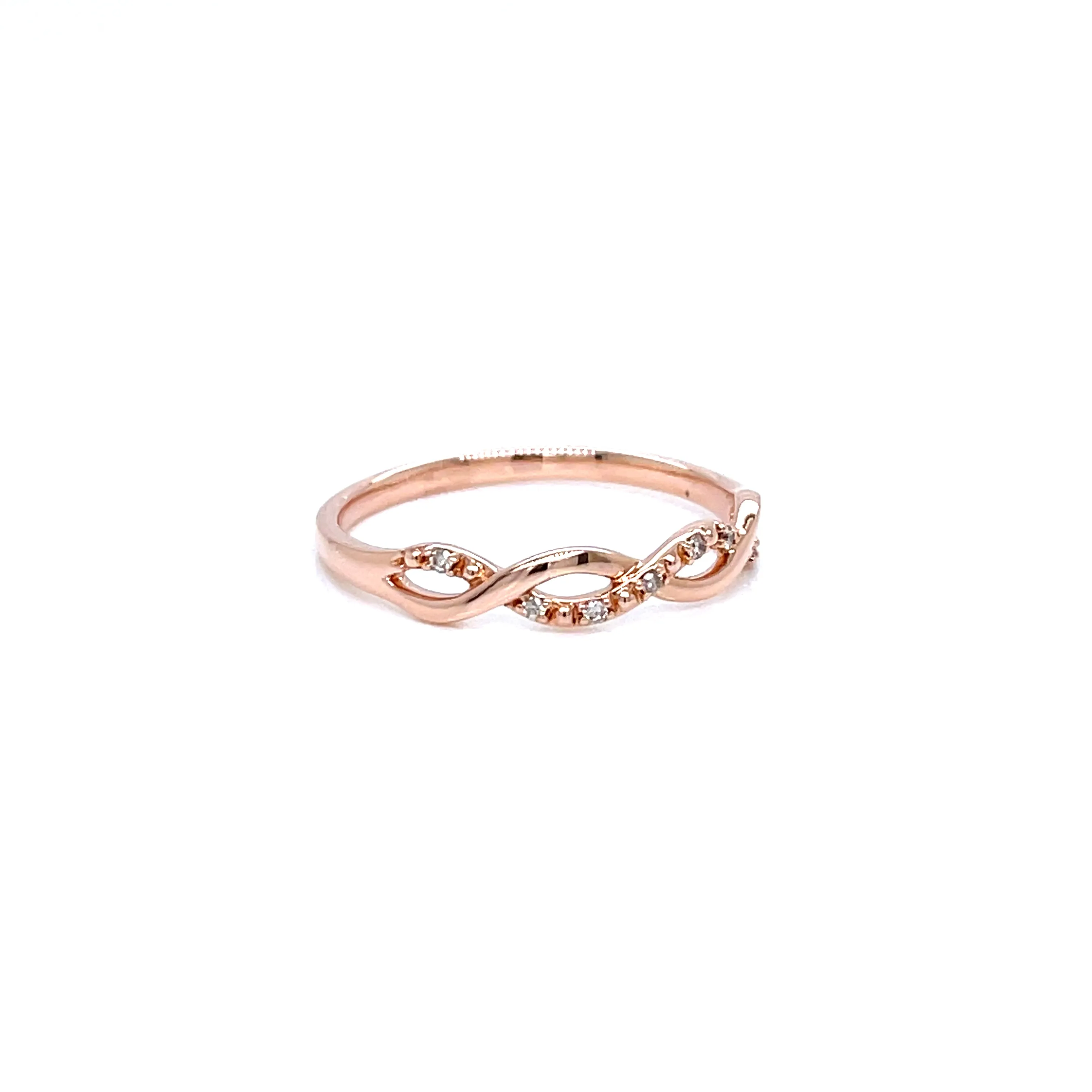 14K Rose Gold Twisted Stackable Band