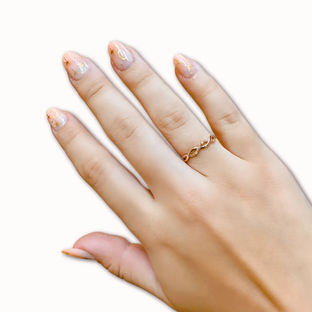 14K Rose Gold Twisted Stackable Band