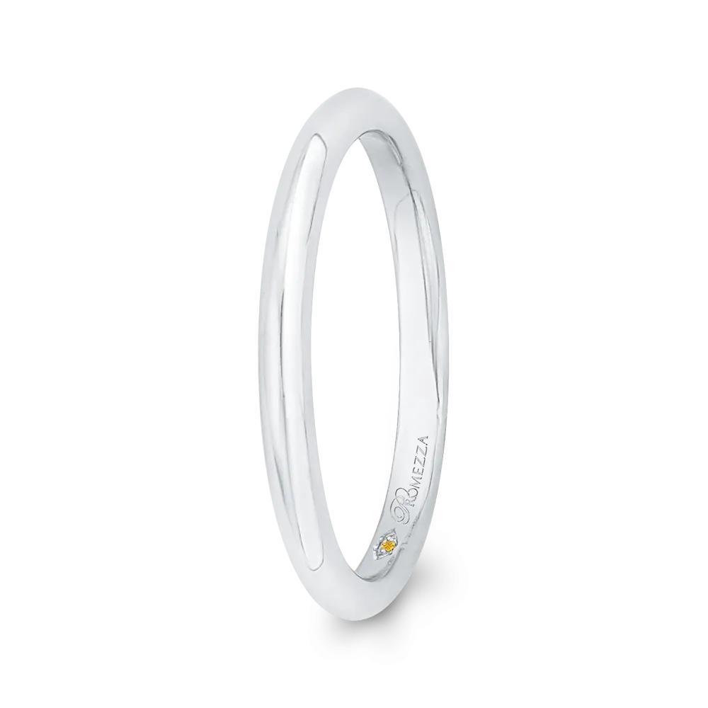 14K White Gold Plain Wedding Band