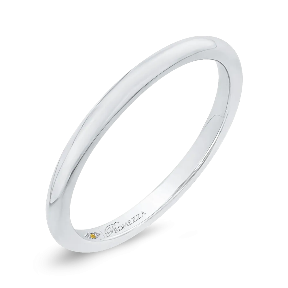 14K White Gold Plain Wedding Band