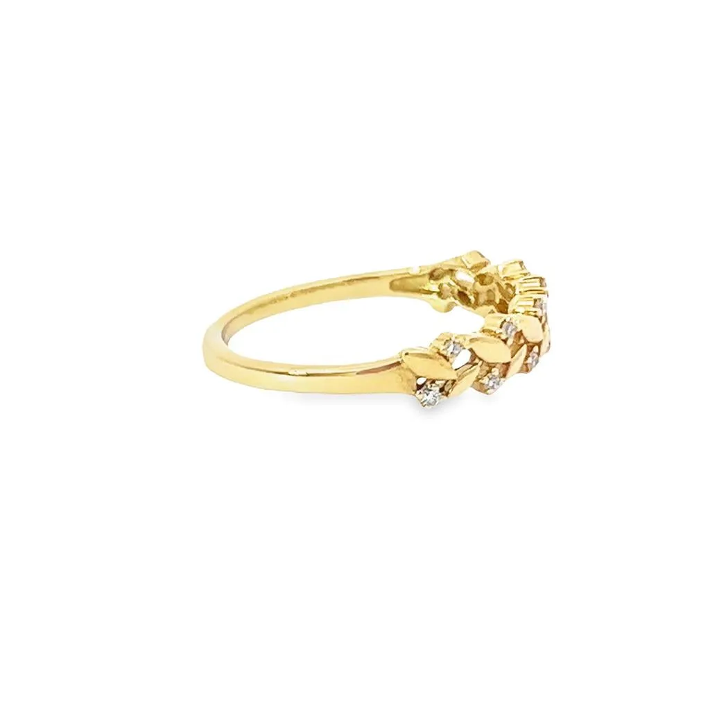 14K Yellow Gold 0.08ctw Diamond Fashion Ring