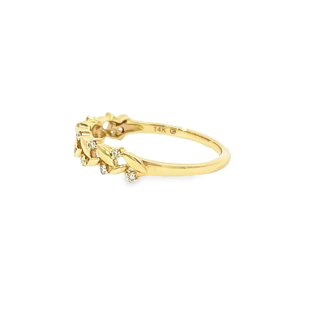 14K Yellow Gold 0.08ctw Diamond Fashion Ring