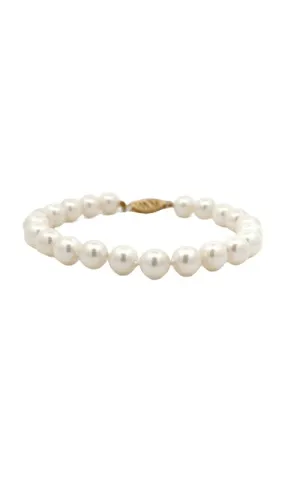 14K YELLOW GOLD PEARL BRACELET  G14554