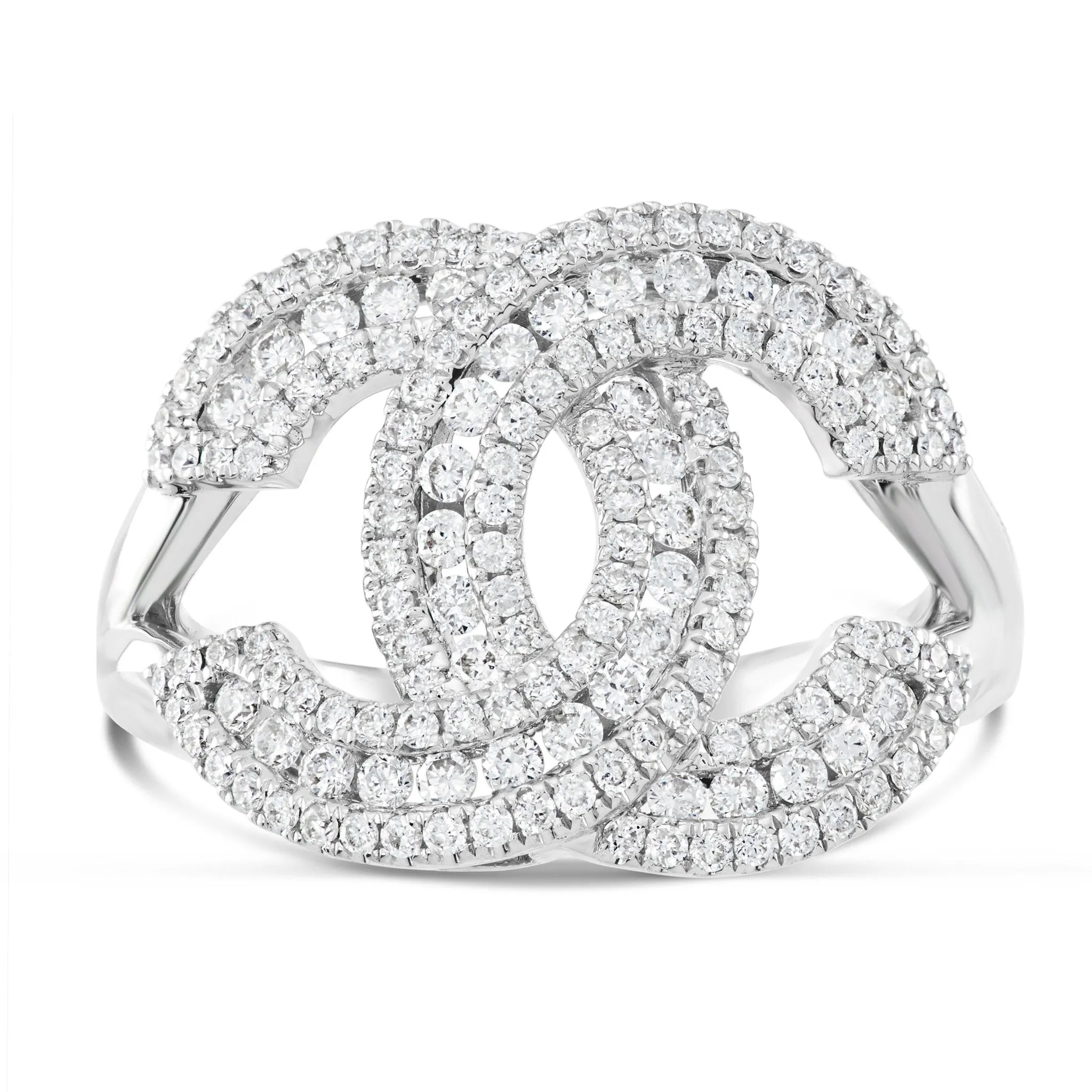 18K White Gold 0.75ct "CC" Diamond Statement Ring