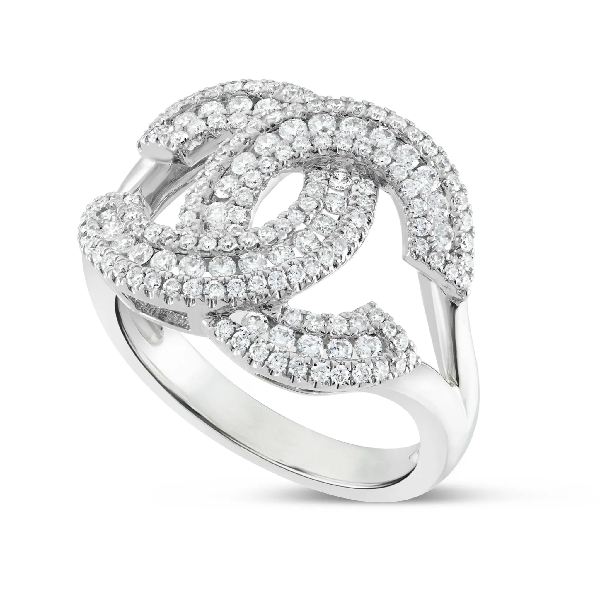 18K White Gold 0.75ct "CC" Diamond Statement Ring
