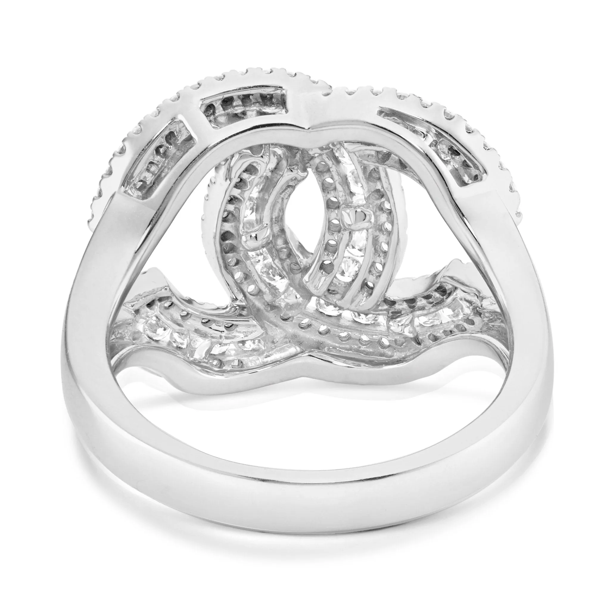 18K White Gold 0.75ct "CC" Diamond Statement Ring