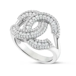 18K White Gold 0.75ct "CC" Diamond Statement Ring