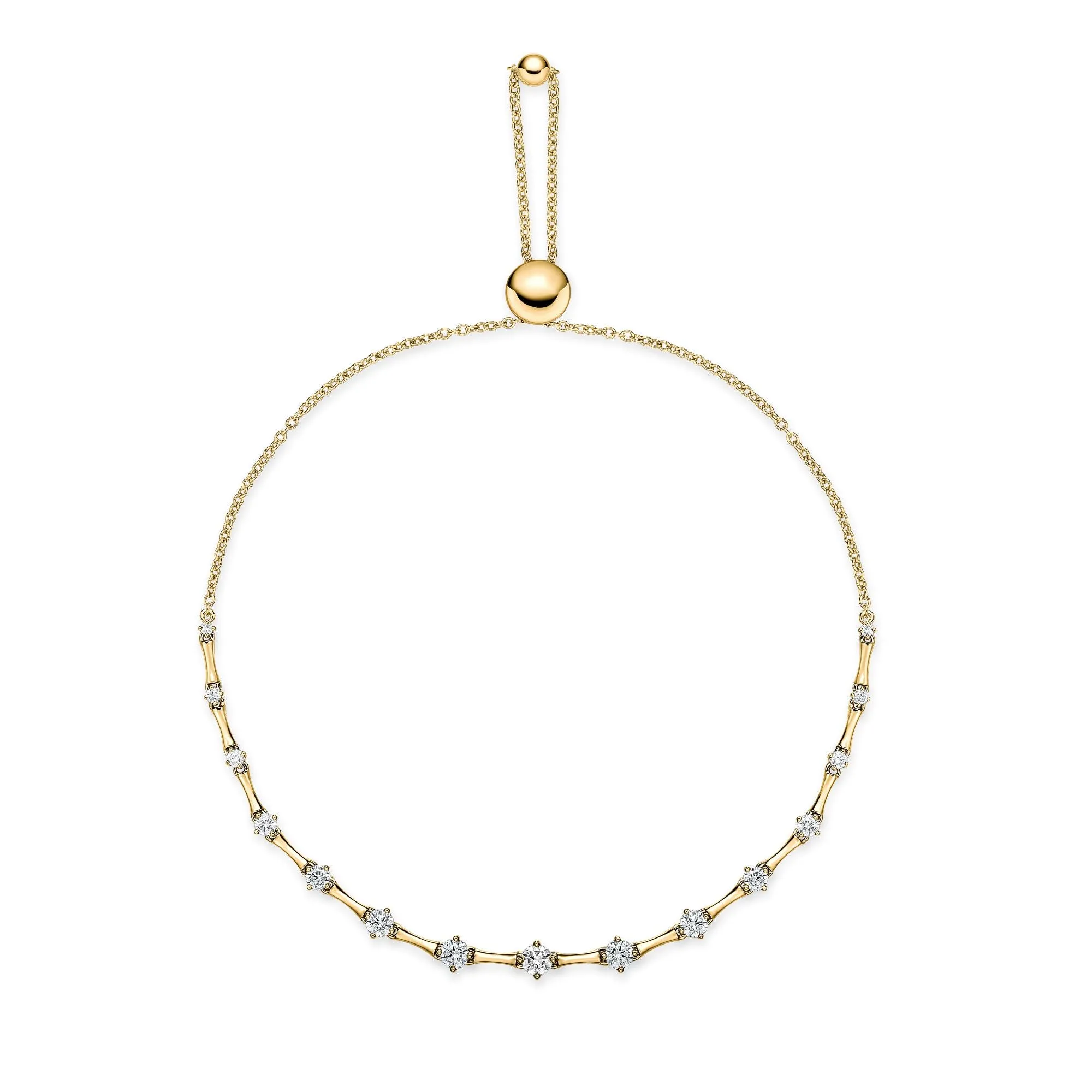 18KY ADJUSTABLE DIAMOND BRACELET .59CT