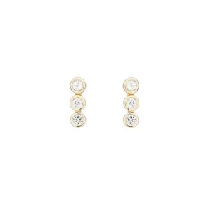 3 Bezel Gemstone Earrings