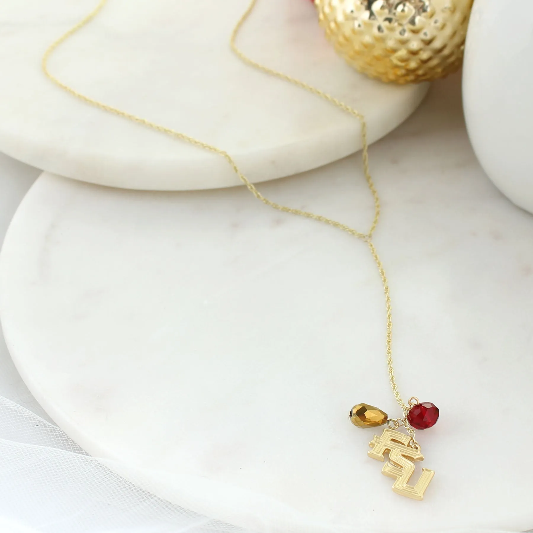 32” Florida State Matte Gold Logo Y-Necklace