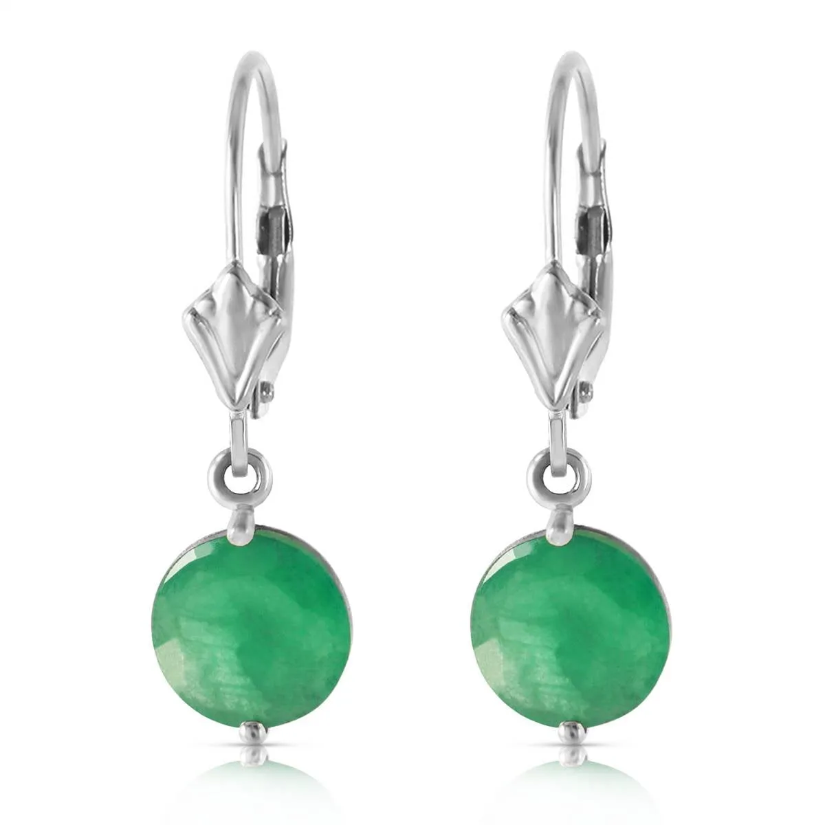 3.3 Carat 14K Solid White Gold Going Places Emerald Earrings