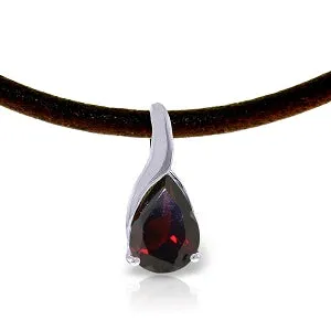 4.7 Carat 14K Solid White Gold Let Yourself Feel Garnet Necklace