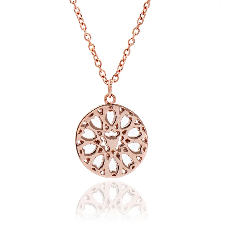 75% DISCOUNT LAST ONE 18ct Rose Gold Vermeil Circular Filigree Jaguar Head  Charm Pendant Necklace