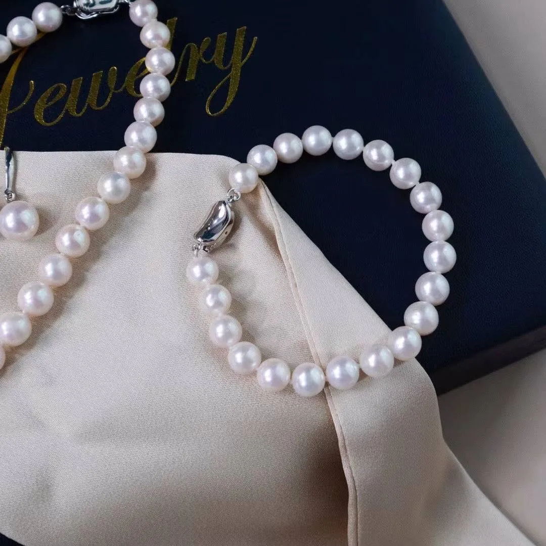 8-9mm White Freshwater Pearl 3-Piece Jewelry Set