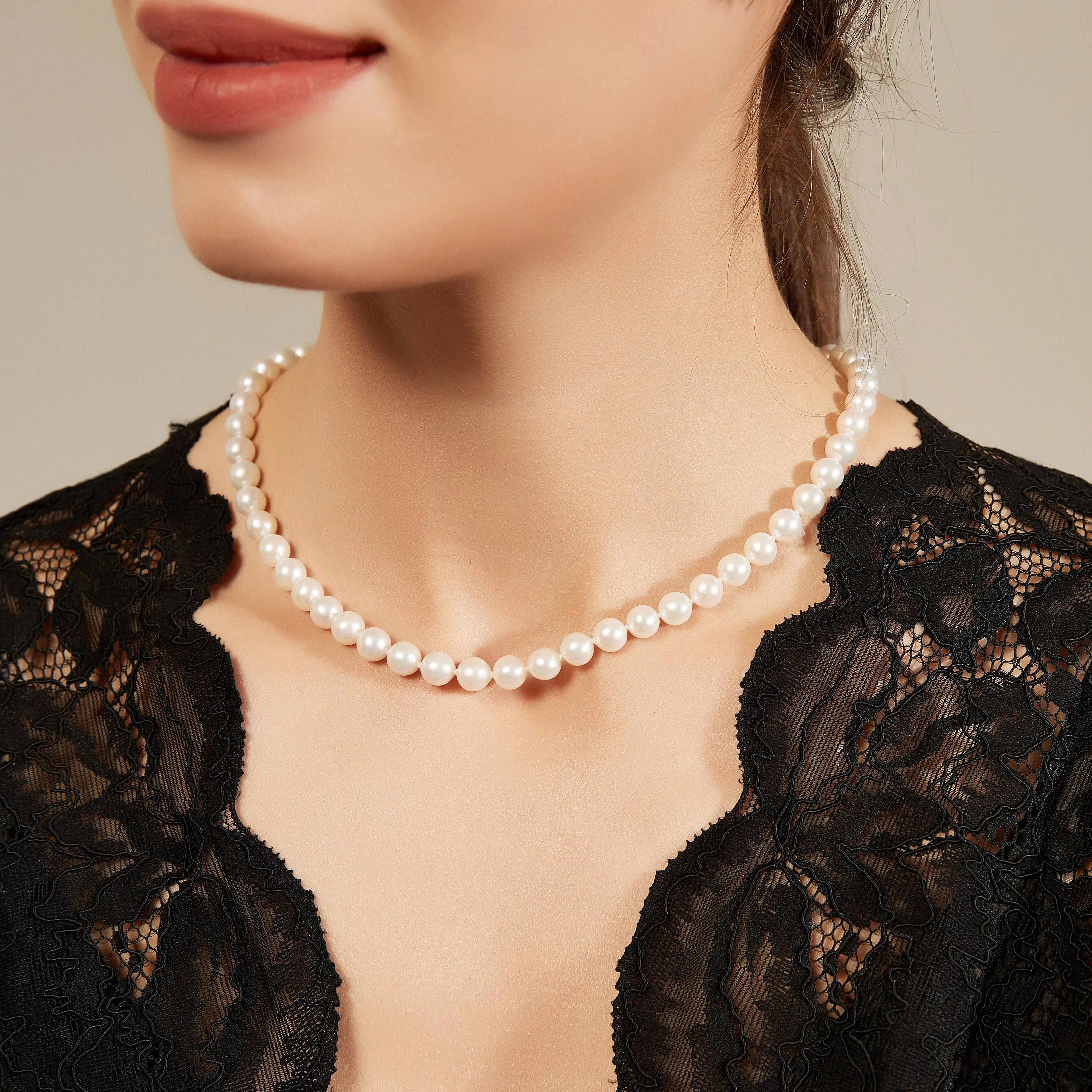 8-9mm White Freshwater Pearl 3-Piece Jewelry Set