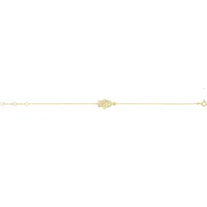9CT GOLD FILIGREE HAMSA CHAIN BRACELET