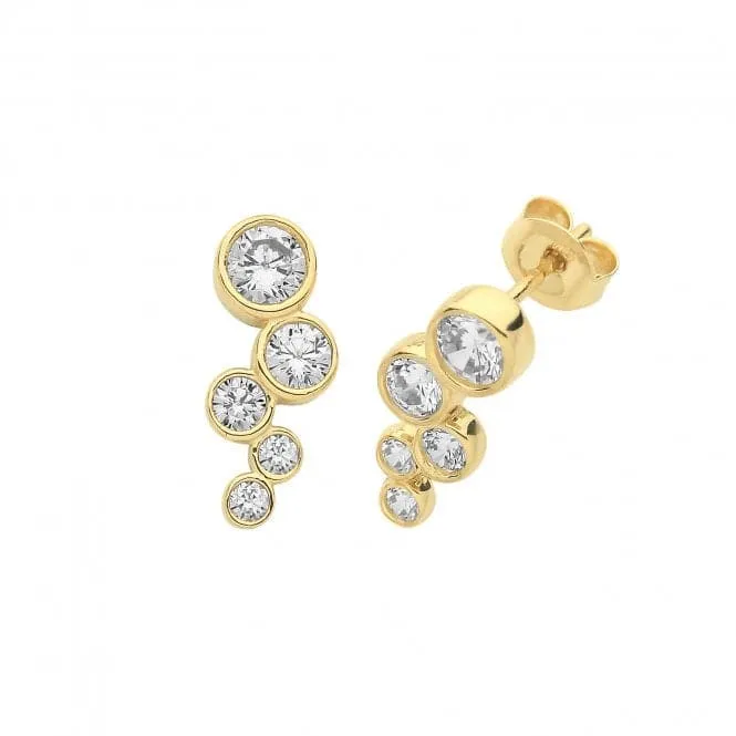 9ct Yellow Gold Bezel Zirconia Stud Earrings ES1630