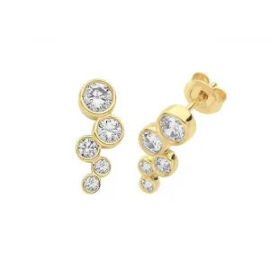 9ct Yellow Gold Bezel Zirconia Stud Earrings ES1630