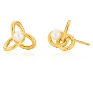 9ct Yellow Gold Stud Earrings with Pearls