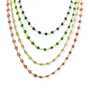 Amy Birthstone Bezel Choker Necklace