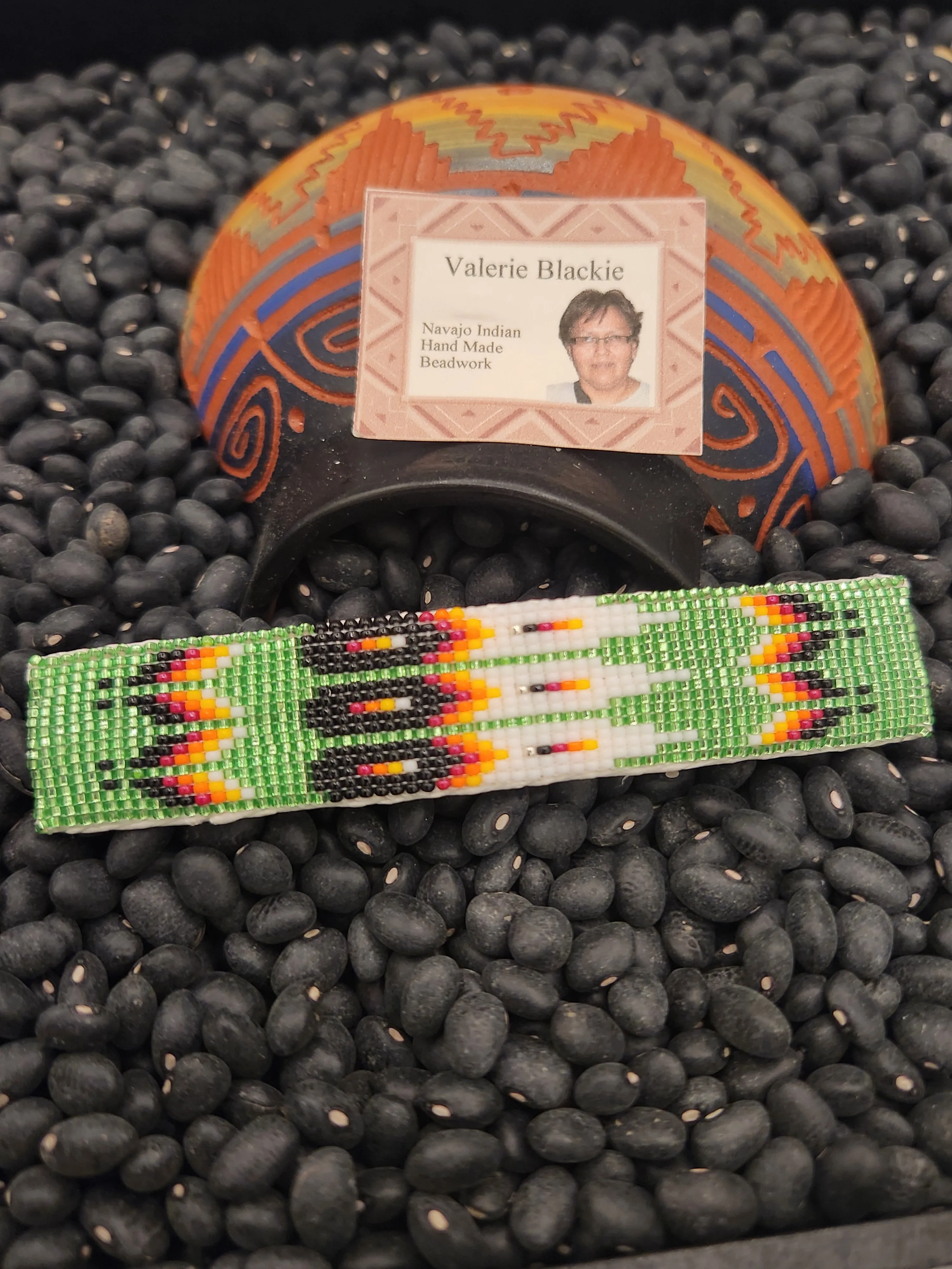 BEADED BARRETTE - GREEN - VALERIE BLACKIE