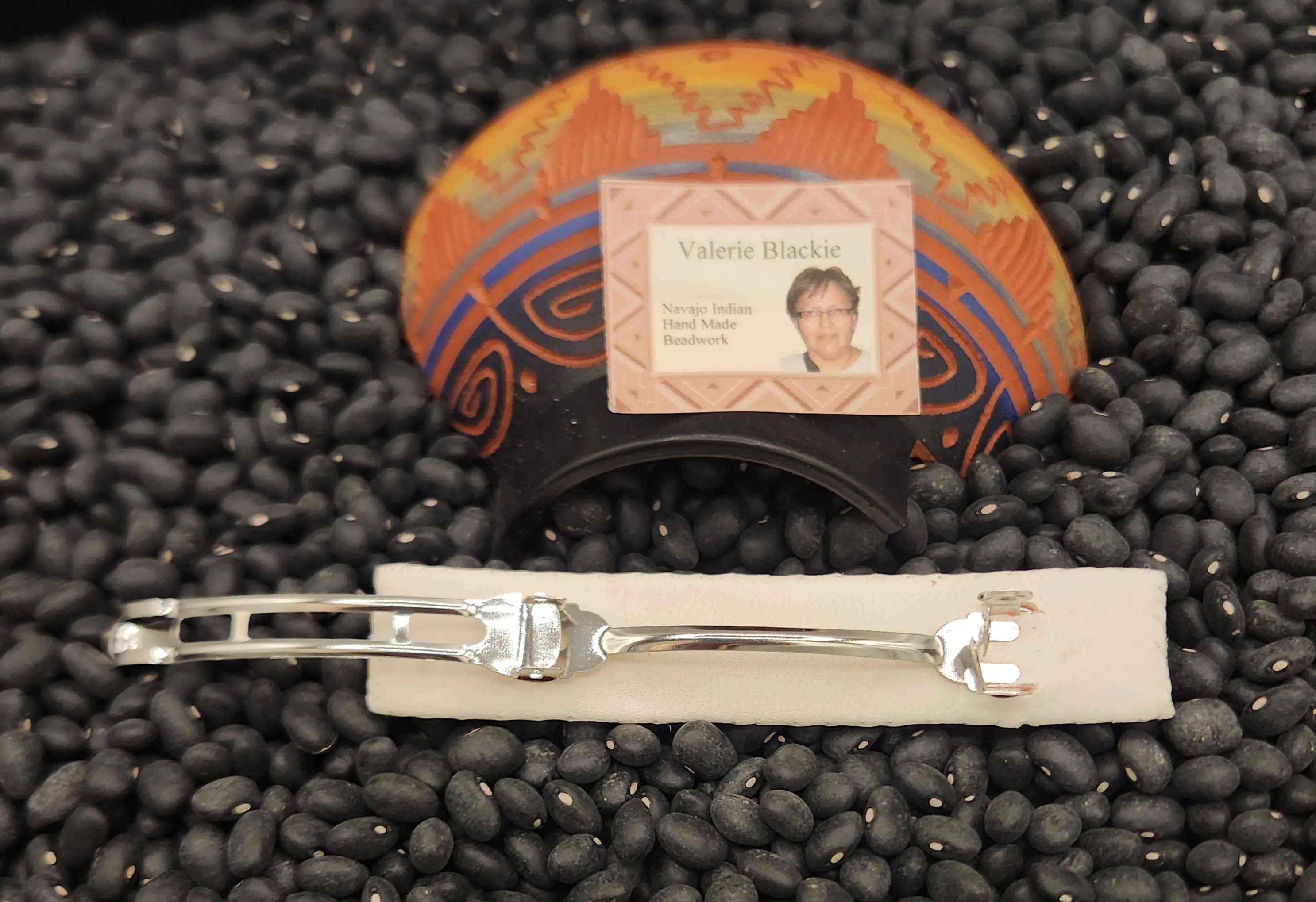 BEADED BARRETTE - GREEN - VALERIE BLACKIE