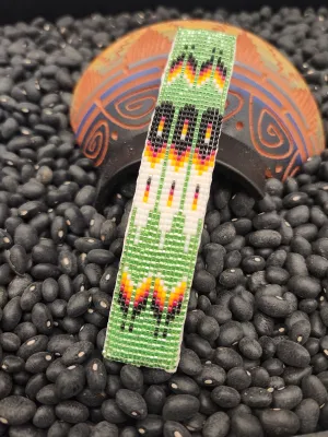 BEADED BARRETTE - GREEN - VALERIE BLACKIE