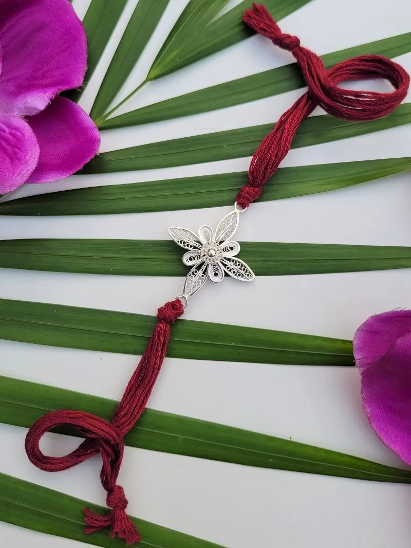 Blooming bravery - Silver Rakhi