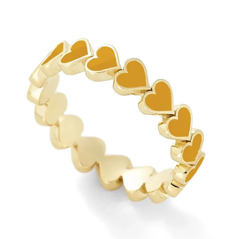 Bright-Colored Stackable Forever Love Heart Rings