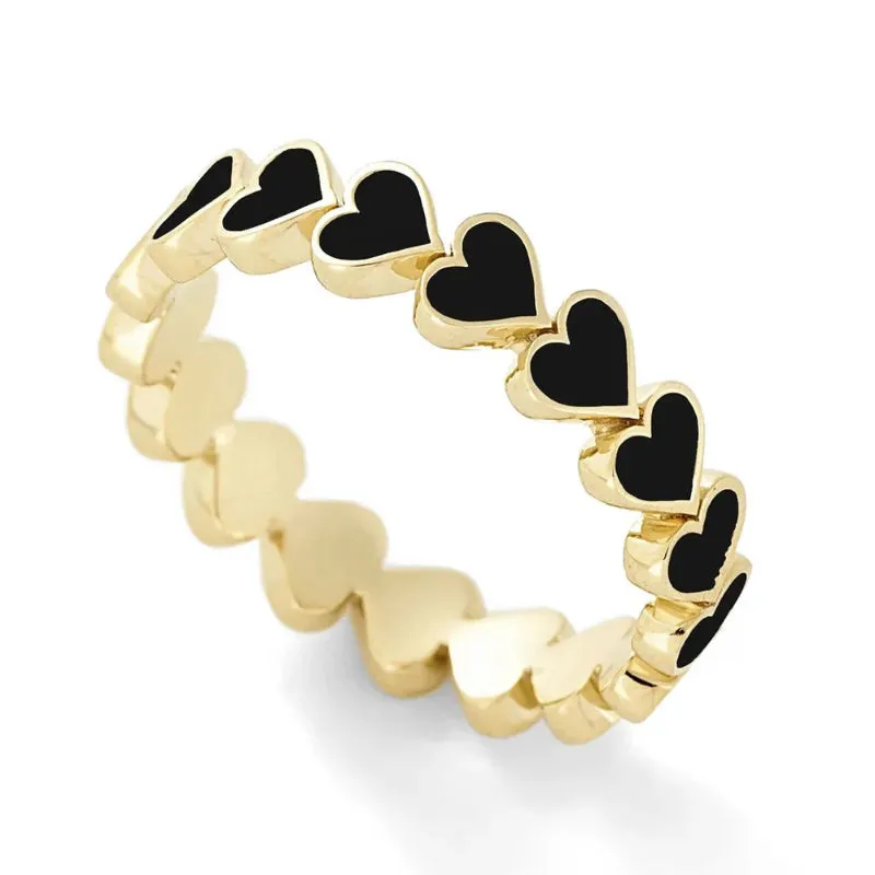 Bright-Colored Stackable Forever Love Heart Rings