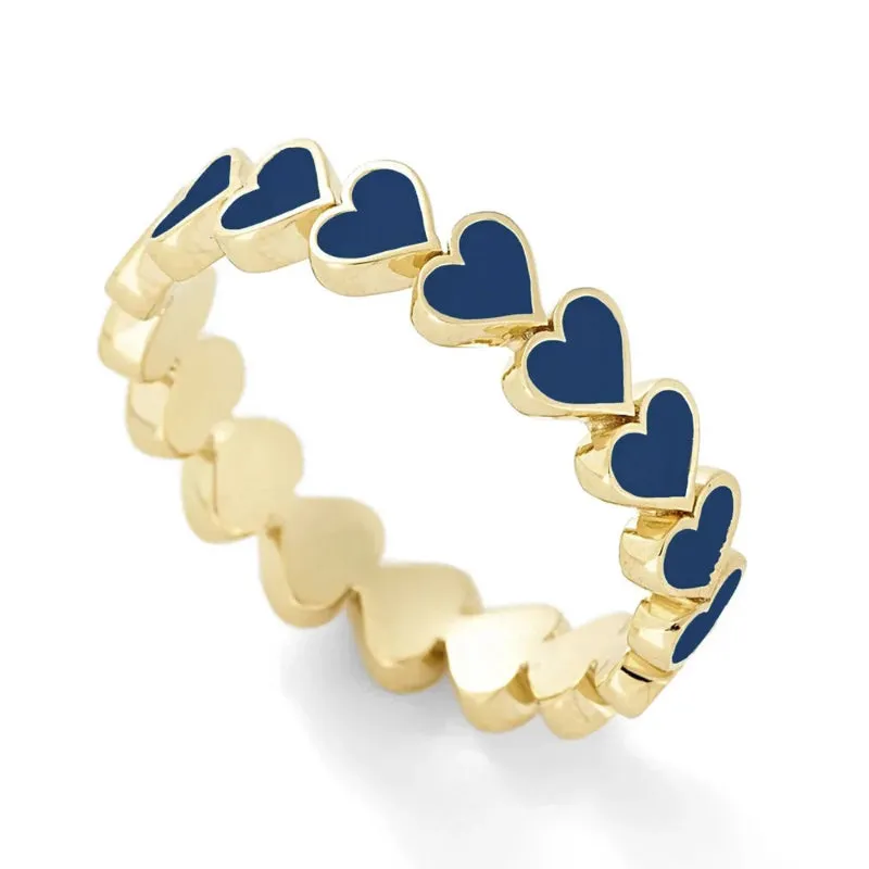 Bright-Colored Stackable Forever Love Heart Rings