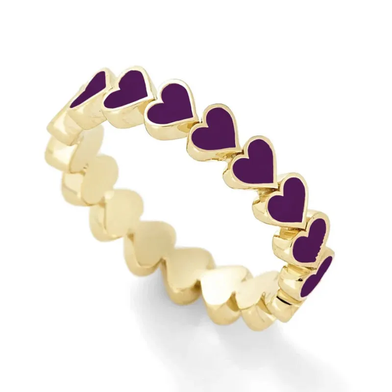 Bright-Colored Stackable Forever Love Heart Rings