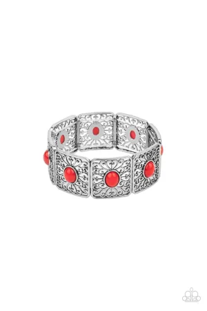 Cakewalk Dancing - Red Bracelet - Paparazzi Accessories