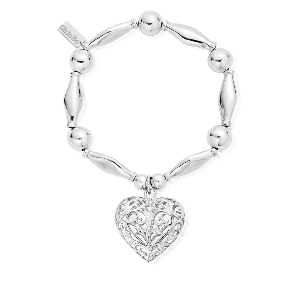 CHLOBO Chunky Filigree Heart Bracelet